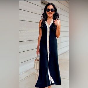 Boston proper black-and-white racer back maxi dress.